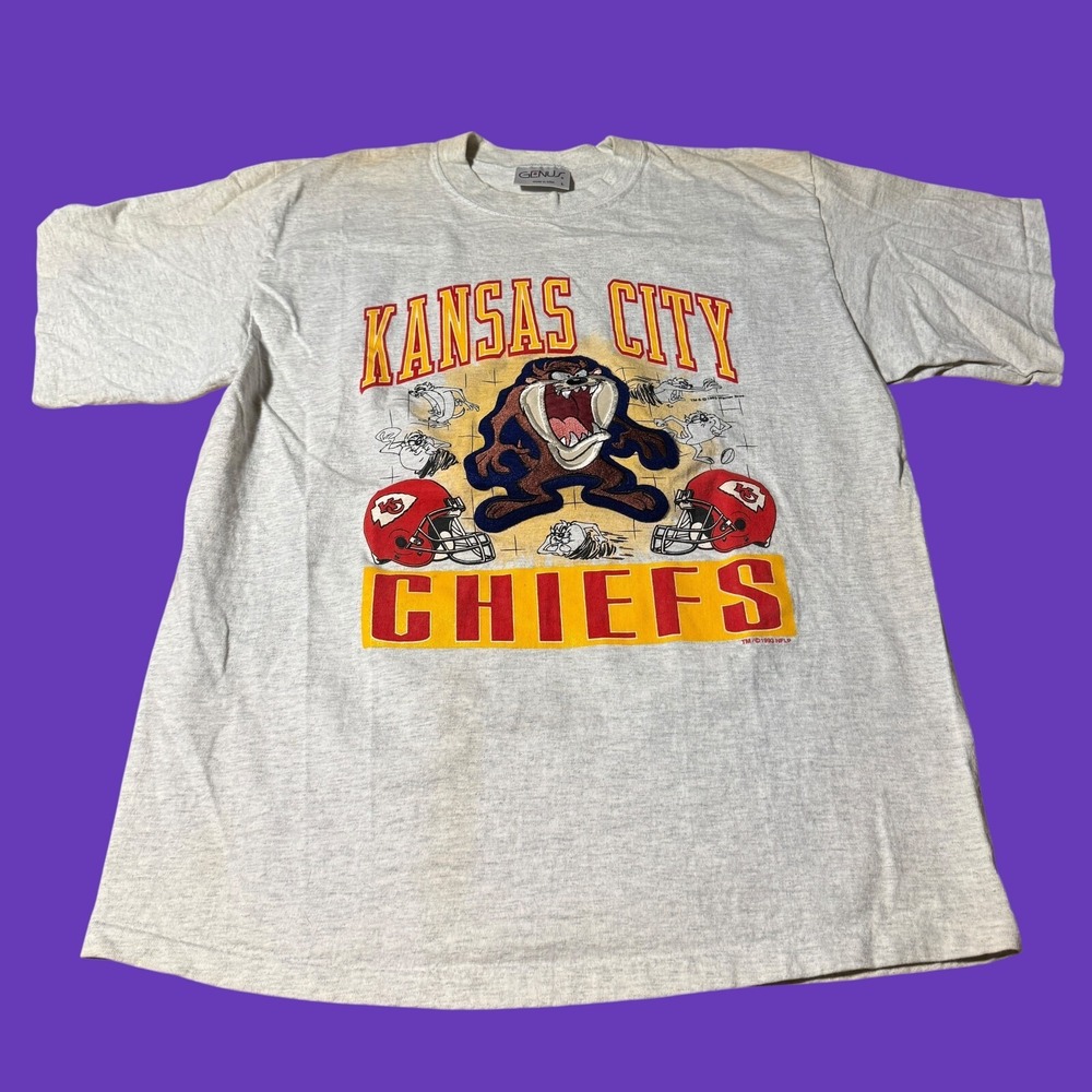 1993 Kansas City Chiefs NFL Taz T-Shirt Large Vintage USA Made Embroidered